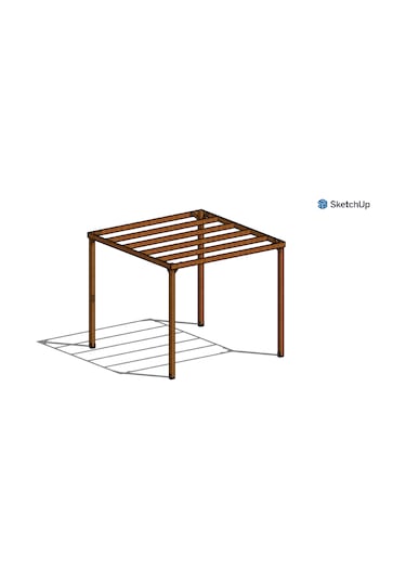 Ahşap Smart Pergole Tente Çardak 250x250 Cm