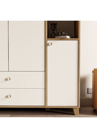 Mezza 3522 Lisa 4 Kapılı Gardırop Sepet - Beyaz