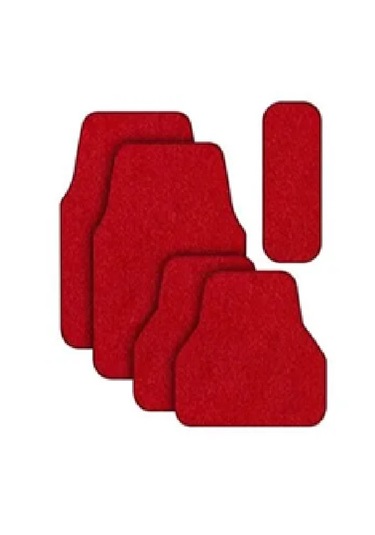 Universal Kırmızı Halı Paspas 5 Parça