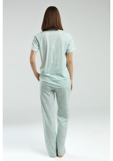 Pierre Cardin Kadın Yeşil Gömlek Pijama Yeşil