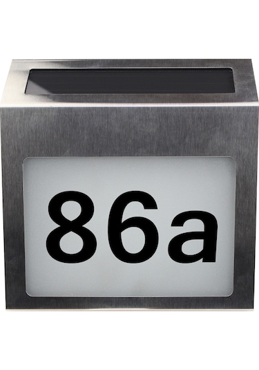 Qingmipy Güneş Enerjili Aydınlatmalı Ev Numarası Plakası - Otomatik Sensörlü, Su Geçirmez, Kolay Kurulum Gri