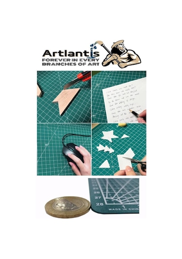 Kesim Matı A3 Kretuar Seti Ve Çelik Cevel 30 Cm 1 Adet 30x45 Cm Çift Taraflı Çizim Matı Kesme Madı Kesim Tablası Kesim Altlığı