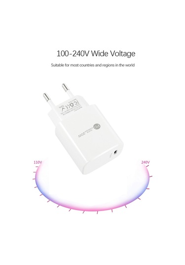 Pd11 Tek Pd3.0 Usb-c / Tip-c 20w Hızlı Şarj Cihazı 1m Tip-c Tip-c Veri Kablosu, Ab Fişi Beyaz Beyaz