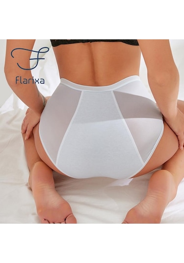 Yeşil Flarixa L-5xl Sızdırmaz 3 Katmanlı Adet Külotu Kadın Adet İç Çamaşırı İdrar Kaçırma İç Çamaşırı Büyük Beden Kadın Fizyolojik Külot Yeşil