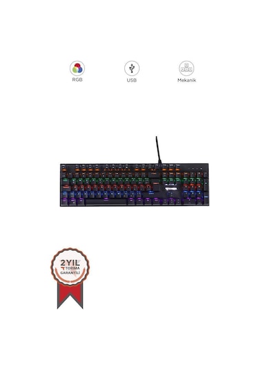 Tk-05 Kablolu Mekanik Blue Switch Rgb Işıklı Gaming Klavye Siyah