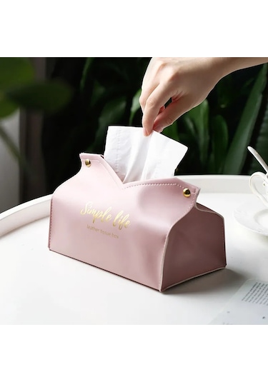 Yeşil Deri Doku Kutusu Araba Doku Kutusu Ev Oturma Odası Dekorasyon Yatak Odası Mutfak Masaüstü Modern İskandinav Saklama Kutusu Peçete Tutucu