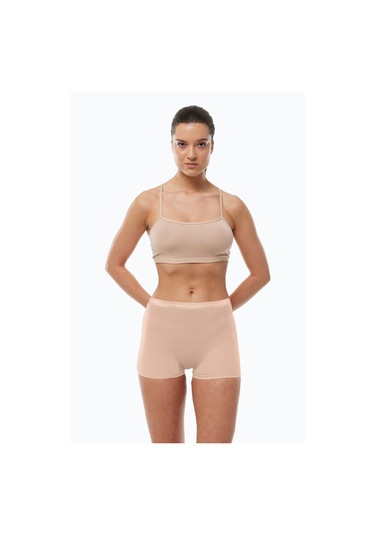 Malabadi Kadın Ten Rengi İz Yapmayan Modal Yüksek Bel Boxer 108 Ten Rengi