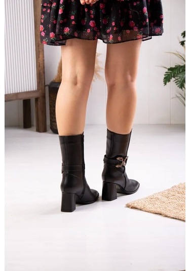 Albini A-10994 Kadın Fantazi Bot Siyah Rugan Siyah