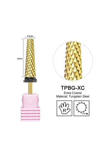 Konik Namlu Tırnak Matkap Uçları Tungsten Karbür Çivi Taşlama Kafası Freze Kesici 4xc Sert Yumuşak Jel Kaldırma Parlatma Dıy Araçları Kırmızı Renk