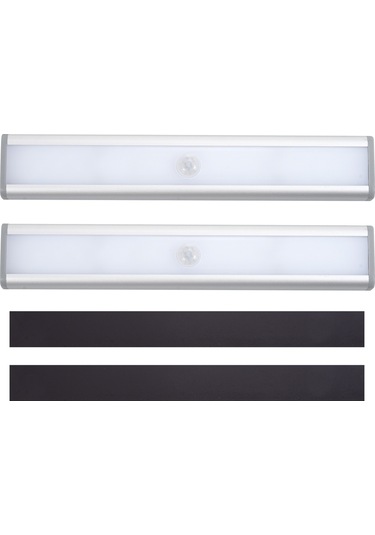 Reedark 46 Led Hareket Sensörlü Işık Şeridi, Şarjlı Manyetik Gece Lambası, Kablosuz Dolap Stüdyo Işığı 2 Adet Beyaz