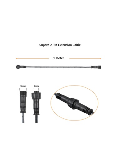 Tomshine Uzatma Kablosu Tel 5 Paket 1 M / 3.3ft 2pin Siyah