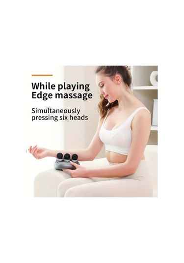 Six Headed Massage Gun Bel Masaj Aleti, Bel Masajı, Masaj Aleti Gri