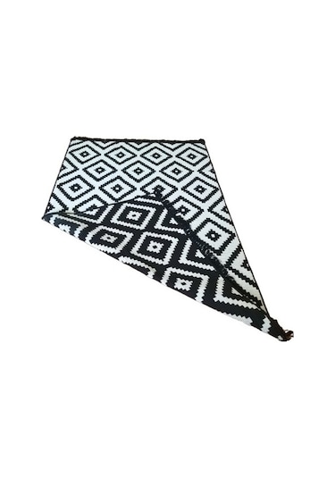 Algelsineve Piramit Desen Siyah & Beyaz Çift Taraflı Kilim & Yolluk