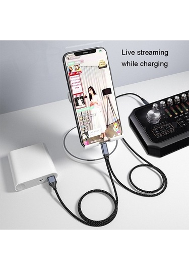 Novahub T22 8 Pin Type-c / Usb-c Küçük Boyutlu Canlı Otg Ses Kartı Kablosu, Cep Telefonu Şarj Ses Kayıt Veri Kablosu