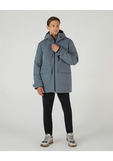 Skechers Gri Erkek M Outerwear Coated Jacket Mont S242049-003