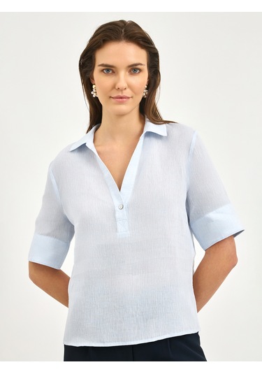 Karaca Kadın Regular Fıt Gömlek-mavi 12.25s.04.017 Mavi