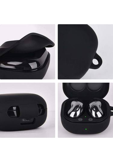 Caseonn Samsung Galaxy Buds 2 - Buds 2 Pro Kılıf Askı Aparatlı Mat Silikon Lila