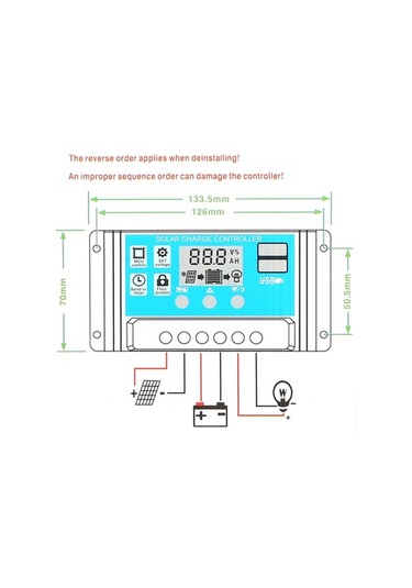 Novahub 40a 12v/24v Güneş Şarj Akıllı Enerji Regülatör, Usb 5v 2.5a