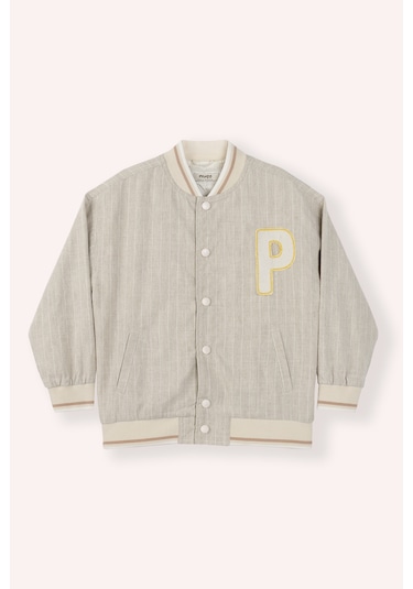 Panço Erkek Çocuk Çıtçıtlı Sweatshirt Bej