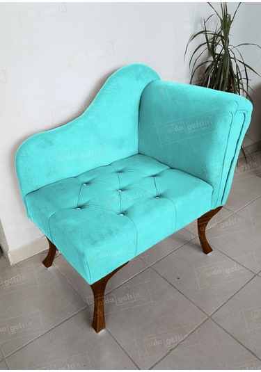 Yeni Model Ters Kol Tekli Köşe Koltuğu Josefin Bench Ceviz Ayak Siyah