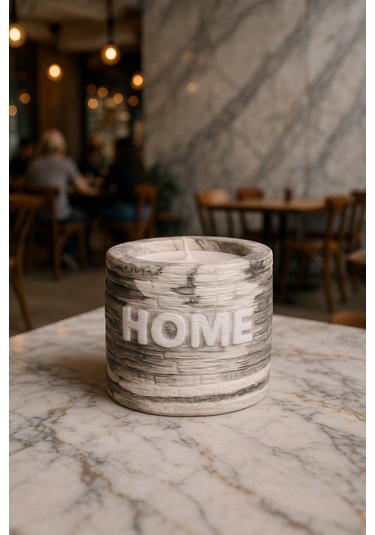 Dekoratif Kokulu Mum Home Mermer Deseni
