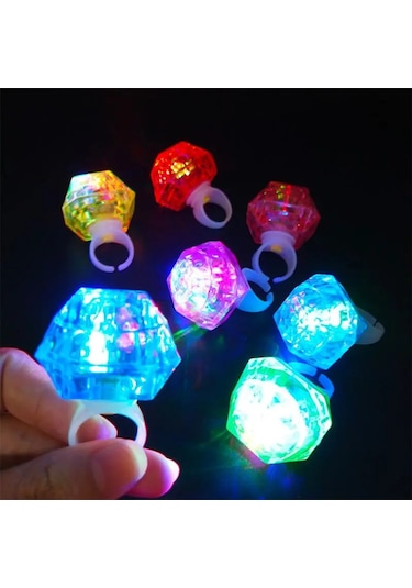 Büro Ev Ofis Etkinik Partisi İçin 6parça Kristal Led Parti Yüzük Seti