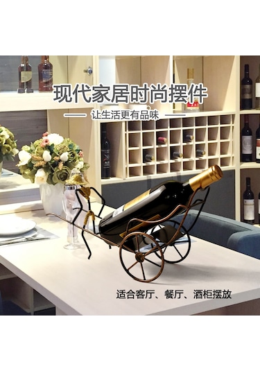 Ximistore9 Geleneksel Çin Stili Demir Çekici Figürlü Şarap Rafı - Ev Dekorasyonu Heykeli, Antik Bakır Desenli, Ev İçi Zenginleştirici Sanayi Eseri