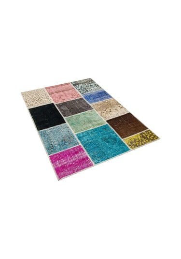 Patchwork El Dokuma Eskitme Halı 120 X 180 Cm 5631