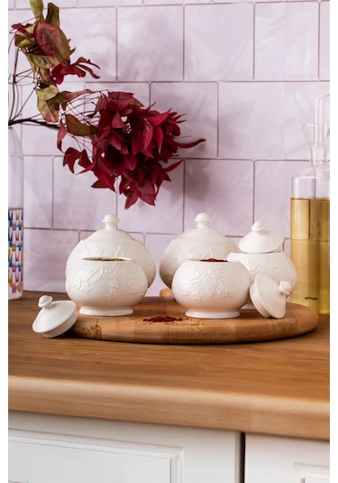 Emsan Grape 5'li Baharat Takımı Beyaz