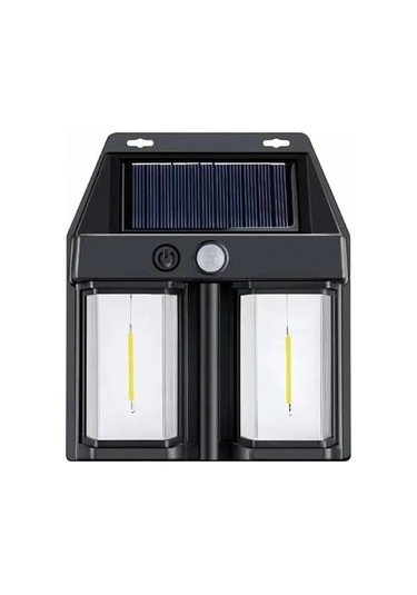Rustik Ampul İkili Solar Duvar Aplik Güneş Enerjili Hareket Sensörlü Gün Işığı