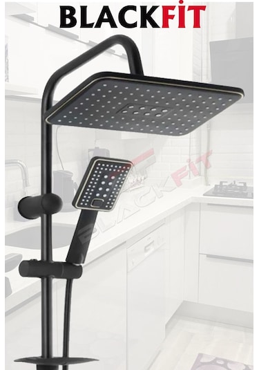 Siyah Tepe Duş Seti Tasarruflu Duş Robotu Banyo Bataryası Mutfak Bataryası Lavabo Bataryası Siyah