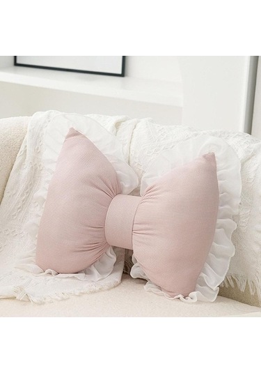 My Topped Yastık Fiyonk Şeklinde Nefes Alabilen Pembe Pembe Suntek Yatak Pembe Pembe