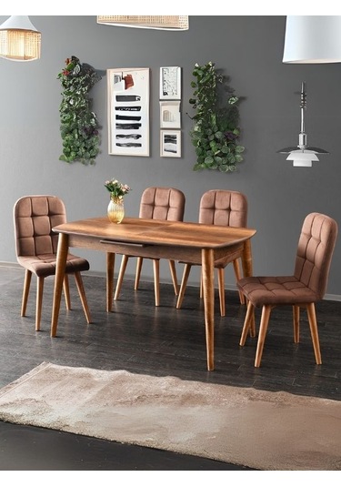 Ludovica Fransız Retro Still Açılır Ceviz Yemek Masası 90x170 Ceviz