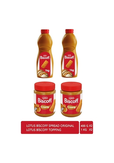 Biscoff Creamy Krem 400 G X2 + Biscoff Topping Sos 1 Kg X2 Avantaj Seti