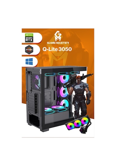 Game Master Qlite-3050 R5-5600 32 GB 512 GB M.2 SSD 6 GB RTX3050 Free Dos Masaüstü Oyuncu Bilgisayarı