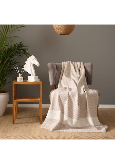 Karaca Home Wilma Bej Throw Battaniye 130x170 cm