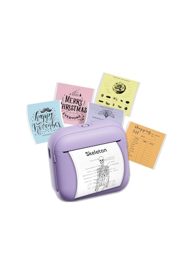 X6 Taşınabilir Mini El Etiket Yazıcısı Termal Baskı Bluetooth Etiket Makinesi Bej