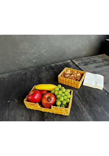 Hasır Dikdörtgen Peçetelik Açık kahverengi