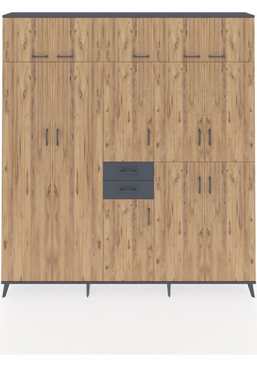 Arges Dolap 10 Raflı 2 Çekmeceli 3 Askılı 220x30x243 Antrasit-çam/antrasit Atlas Çam/antrasıt Arges Dolap 10 Raflı 2 Çekmeceli 3 Askılı 220x30x243 Antrasit-çam/antrasit Atlas Çam/antrasıt