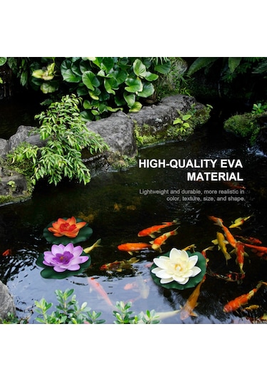 Fosenze 10cm Pembe Simülasyon Lotus Çiçeği - Akvaryum Havuz Göl Dekorasyonu - Su Üstünde Yüzen Sahte Lotus - Dayanıklı Eva Malzeme