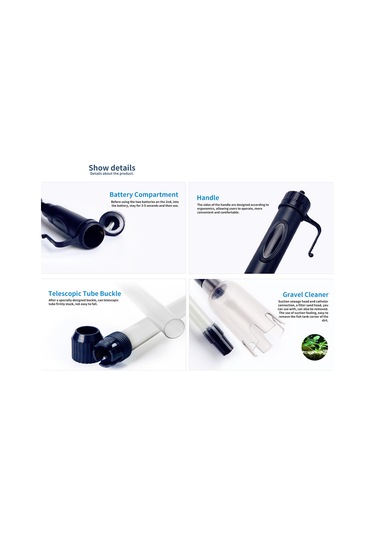 Xindoker Akvaryum Su Değiştirme Pompası - 3'ü 1 Arada Otomatik Kum Temizleyici Ve Filtreli