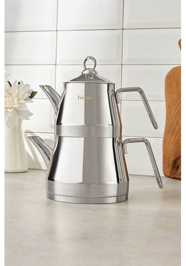 Hisar Orlando İndüksiyon Tabanlı Midi Çelik Çaydanlık Inox