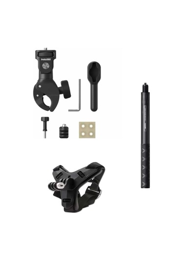 Insta360 X3 Uyumlu Çok Amaçlı Montaj Aksesuar Seti Full Kit Siyah