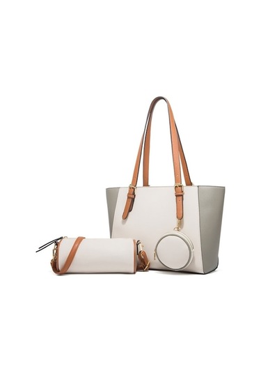 Wondernest 3'ü 1 Arada Moda Çapraz Tasarım Bayan Çapraz Büyük Kapasiteli Çanta Beyaz Beyaz