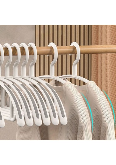 Xiaaokeji Kaymaz Elbise Askısı Dolap Düzenleyici Elbise Askıları Beyaz