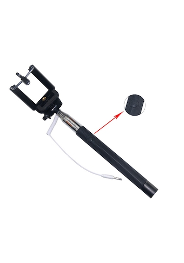 Yüksek Kalite Selfie Çubuğu Aux-siyah