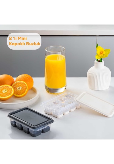 Porsima 16015 2 Adet Mini Yapışmaz Silikon Bas Çıkar Buz Kalıbı