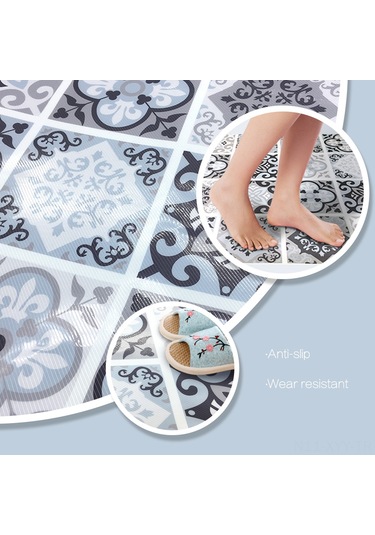 Yaleker Pvc Zemin Sticker 60x120 Cm - Kolay Yapıştır & Çıkar, Geleneksel Desenler, Ev Dekorasyonu Yenileme, 1 Adet Diğer