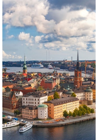 İsveç Stockholm Temalı Oval Magnet Buzdolabı Magneti