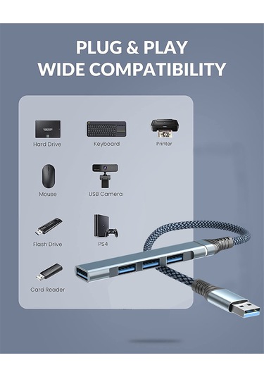 Dört Portlu Usb Hub Typec Docking İstasyonu Dizüstü Bilgisayar Dönüştürücü Bir İki Dört Bölücü Usb 3.0 Hub Docking İstasyonu